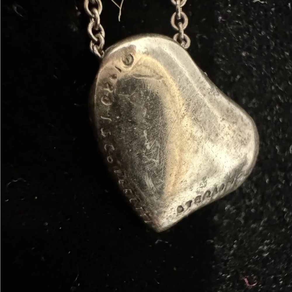 Vintage Tiffany Co. Peretti Sterling Silver 925 Heart Necklace w/pouch - Picture 6 of 6